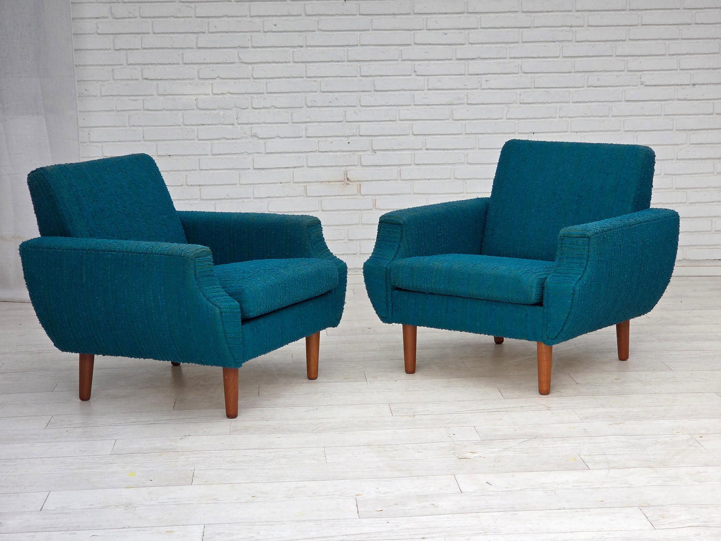 1970s, Danish armchair, original furniture wool, teak wood.