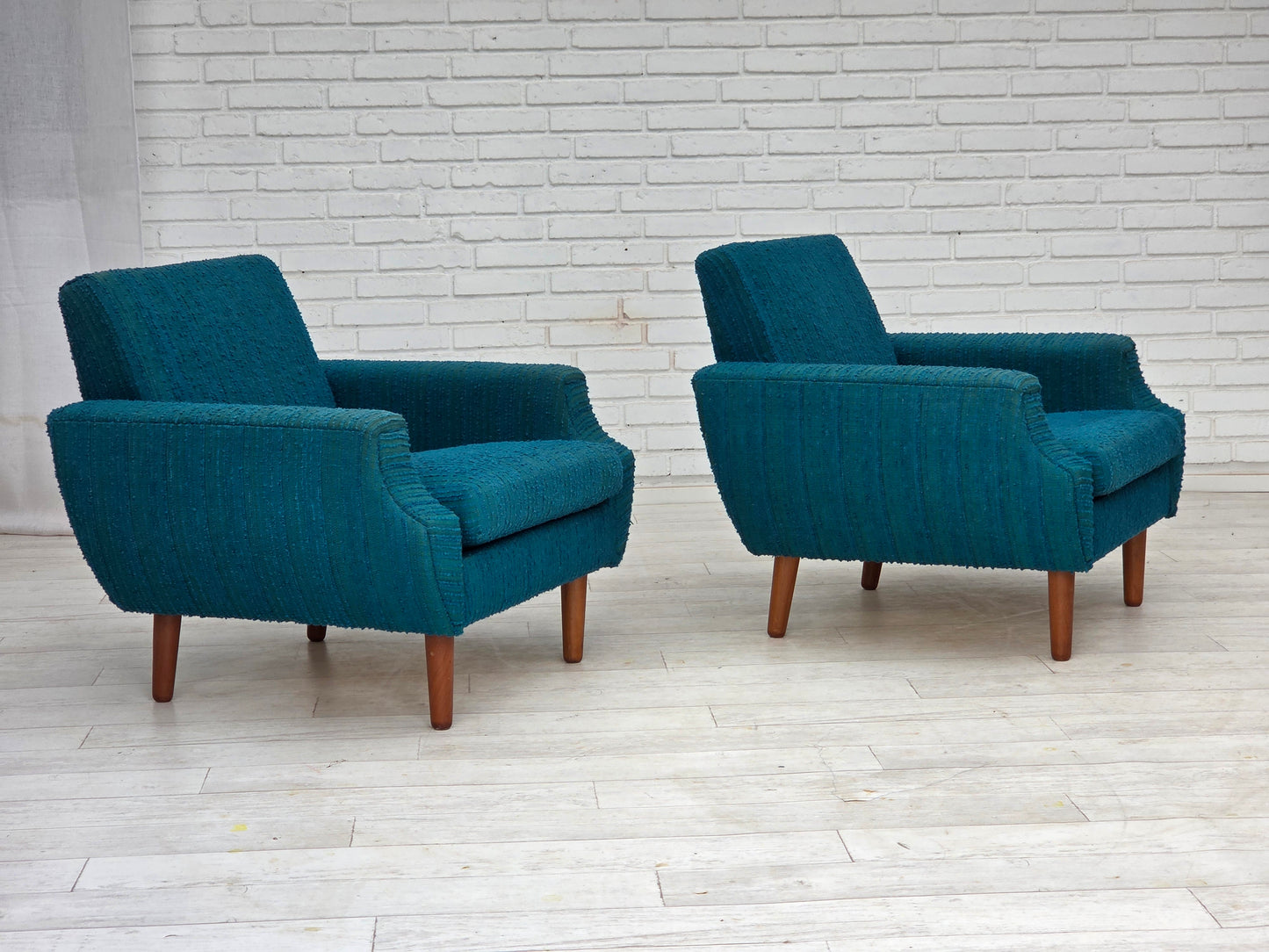 1970s, Danish armchair, original furniture wool, teak wood.