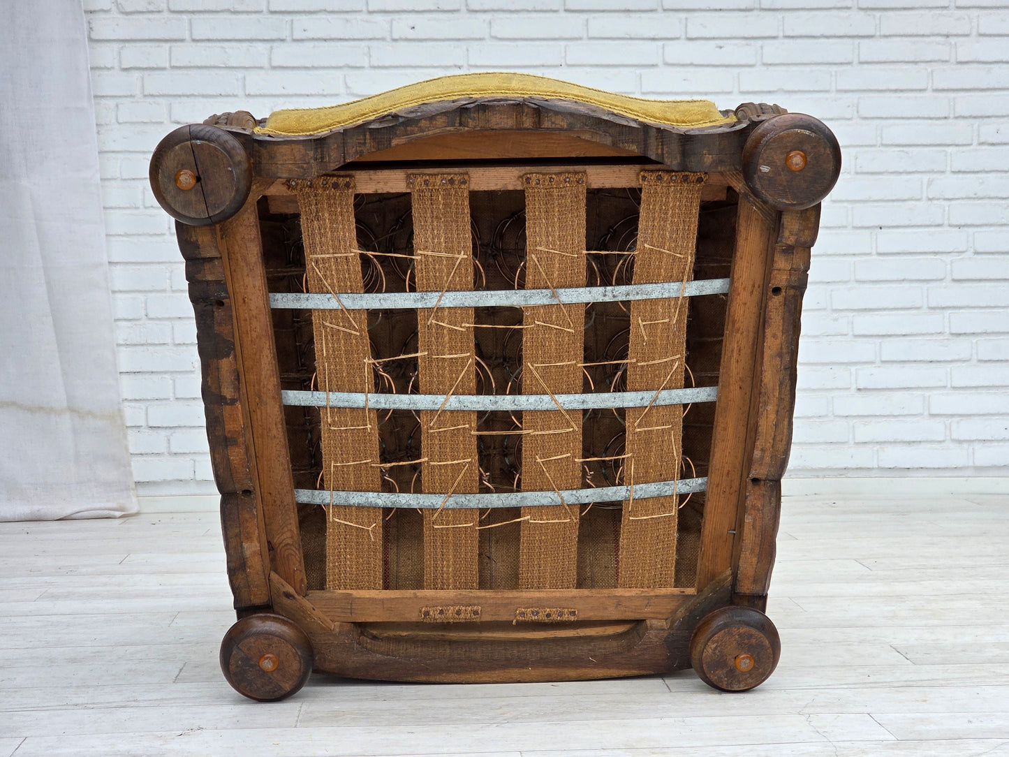 1960s, Danish armchair, furniture wool, solid oak wood.