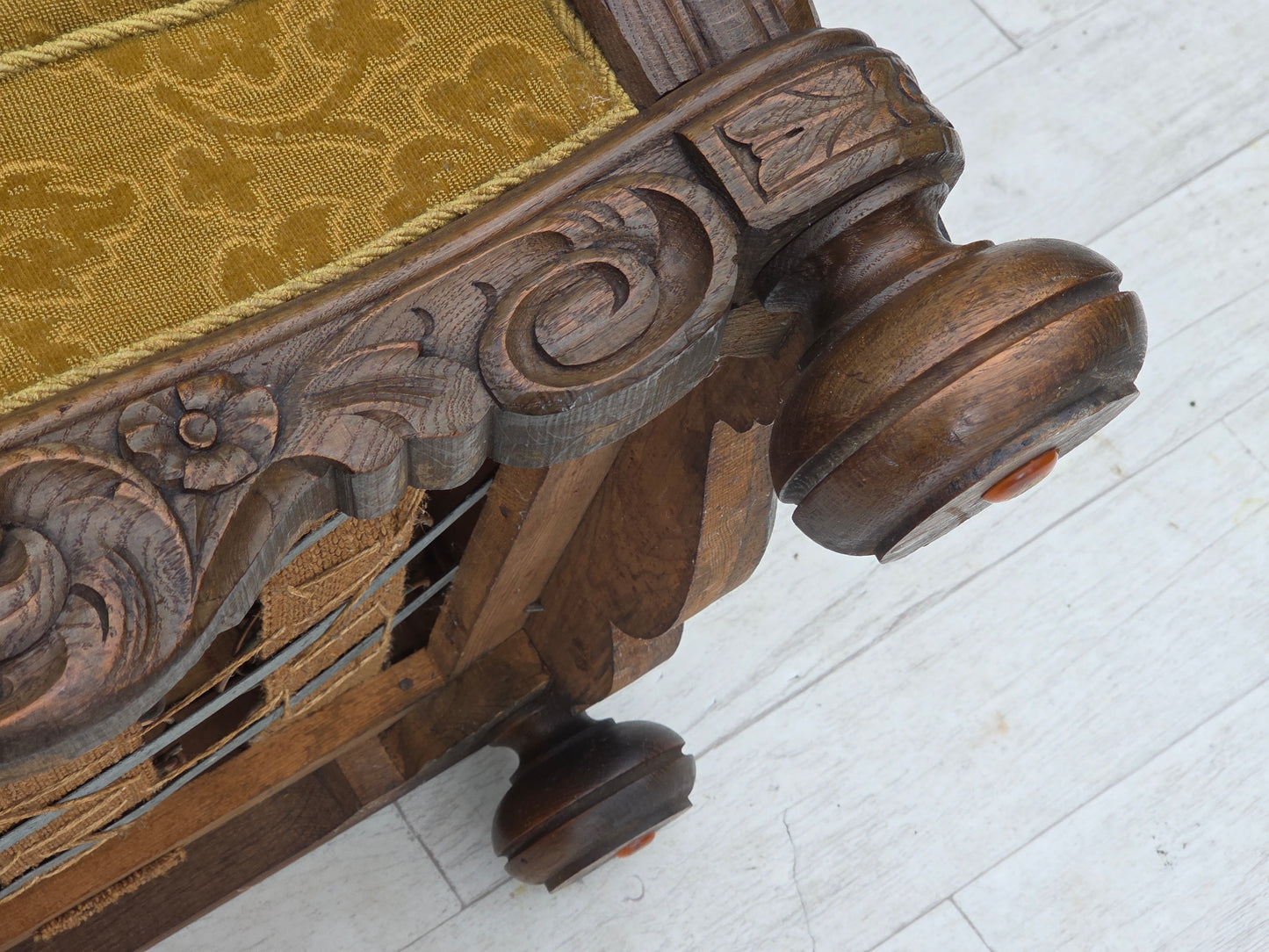 1960s, Danish armchair, furniture wool, solid oak wood.