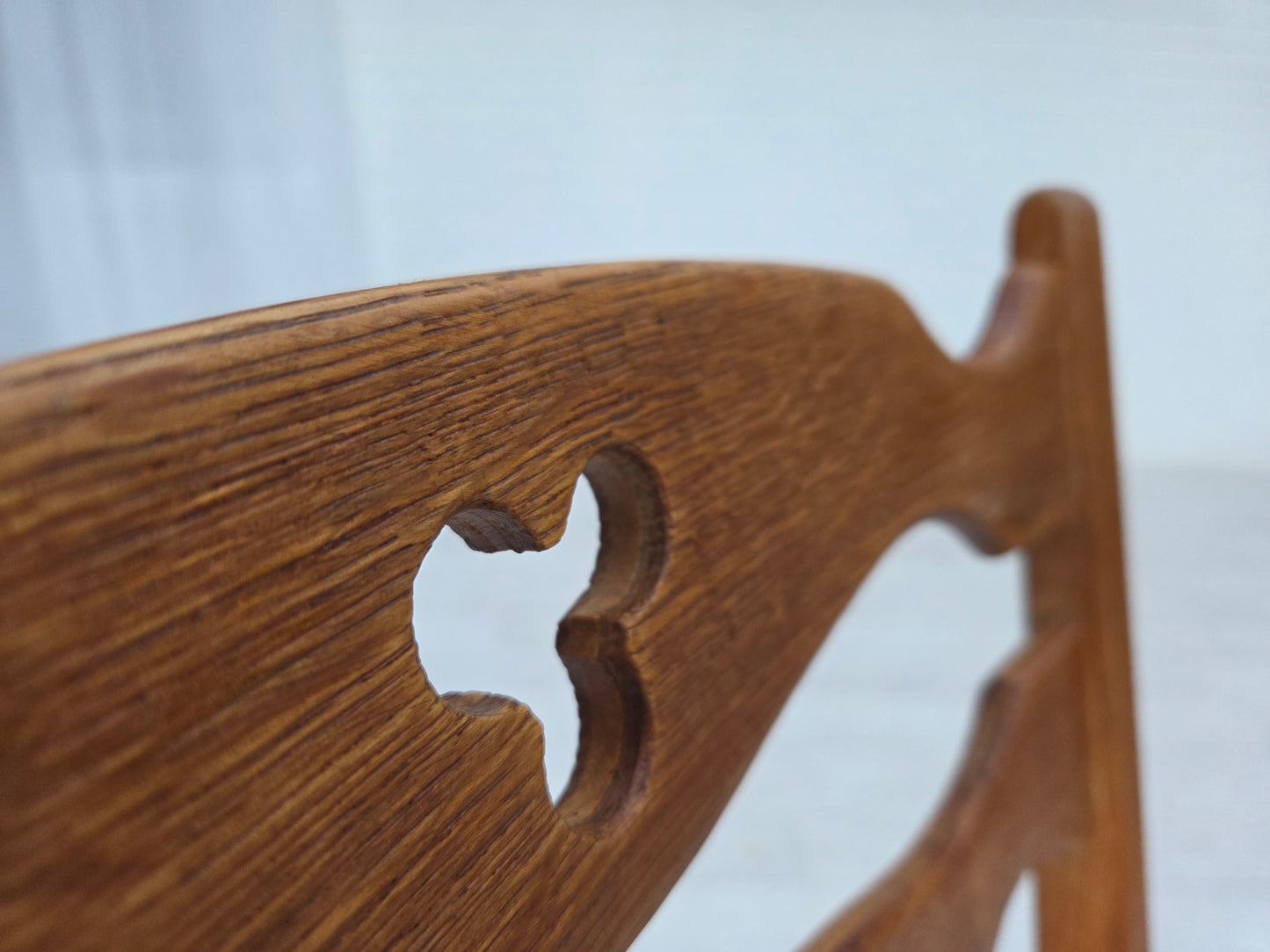 1960s, set of 4 pcs Danish dining chairs, furniture wool, solid oak wood.