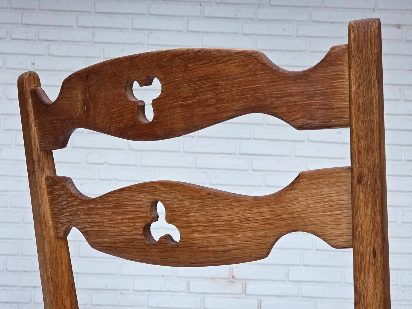 1960s, set of 4 pcs Danish dining chairs, furniture wool, solid oak wood.