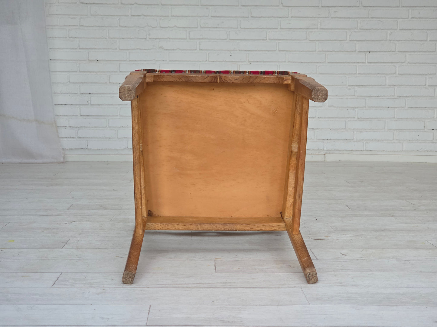 1960s, set of 4 pcs Danish dining chairs, furniture wool, solid oak wood.