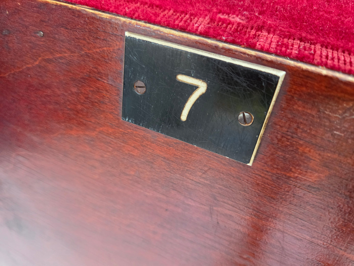 1950s, Danish cinema/theater armchairs, furniture velour, original condition.