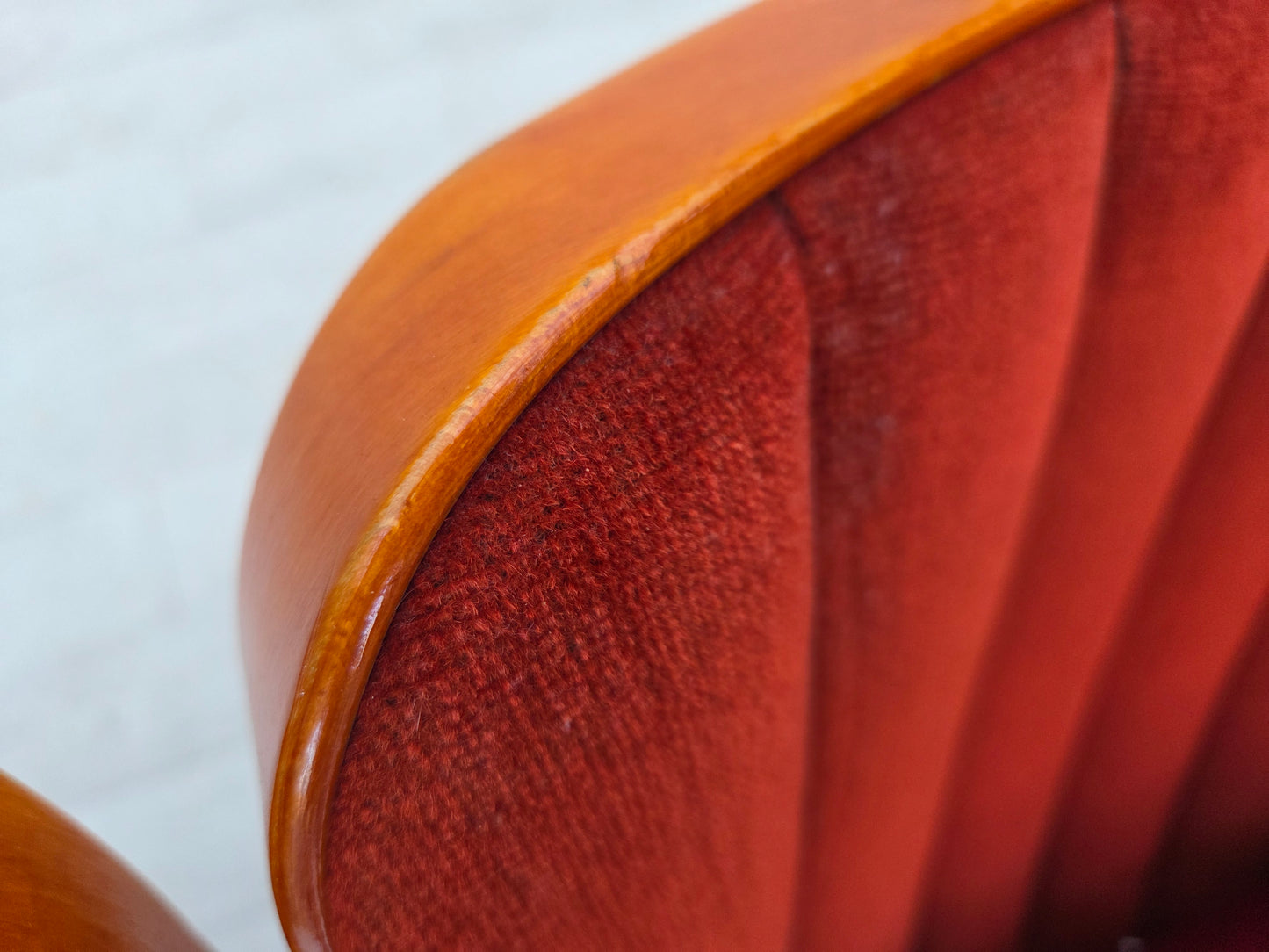 1950s, Danish cinema/theater armchairs, furniture velour, original condition.