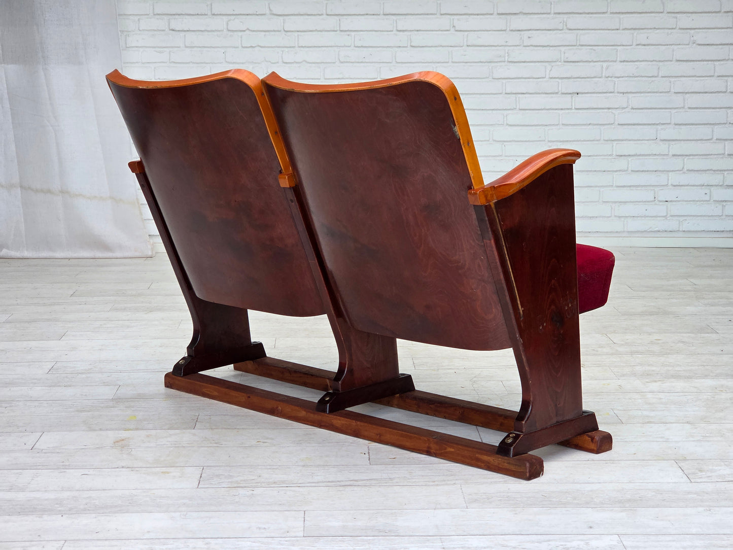 1950s, Danish cinema/theater armchairs, furniture velour, original condition.
