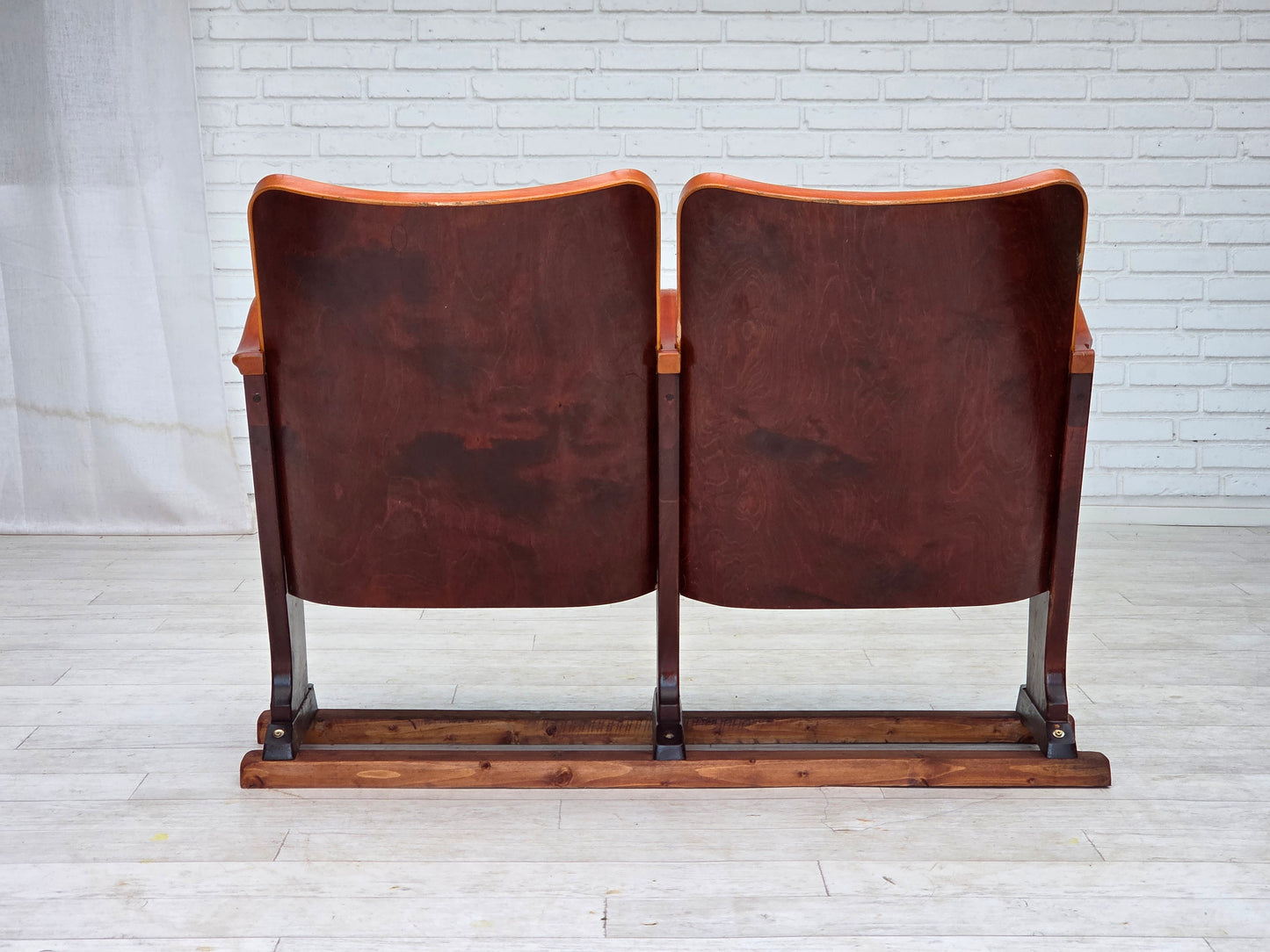 1950s, Danish cinema/theater armchairs, furniture velour, original condition.