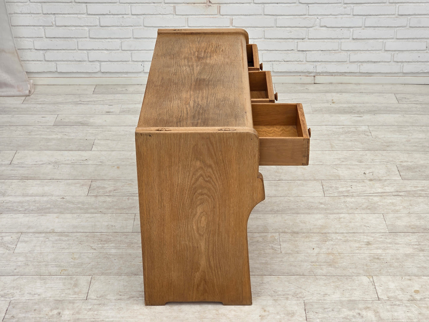 1970s, Danish chest of drawers, oak wood, original good condition.