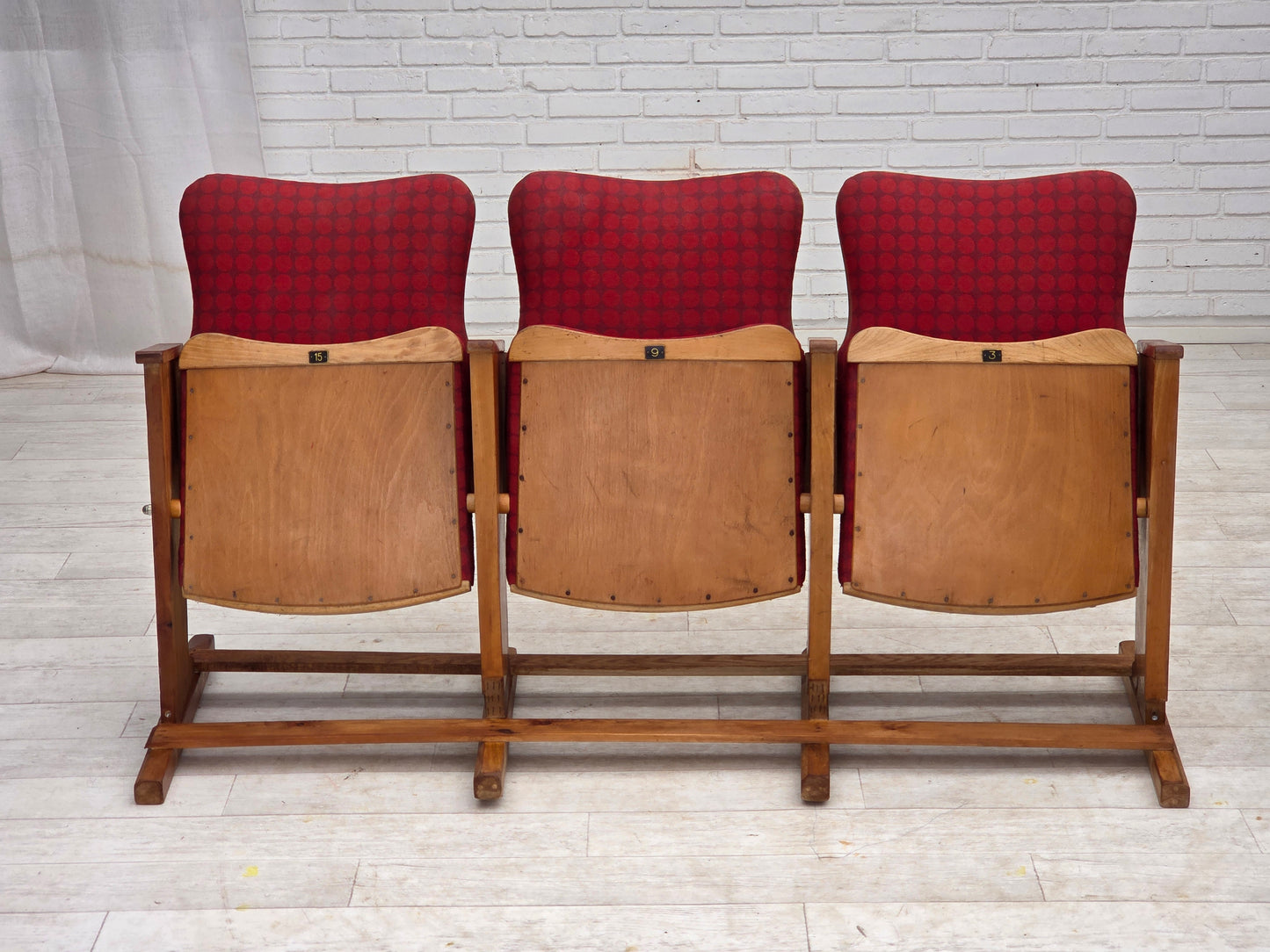 1960s, Danish cinema/theater armchairs, original condition.