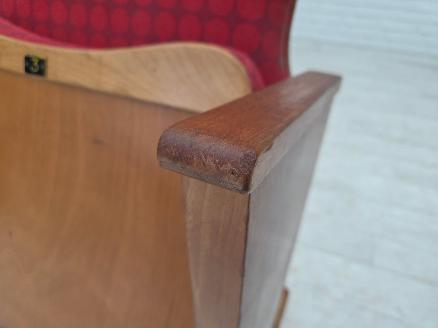 1960s, Danish cinema/theater armchairs, original condition.