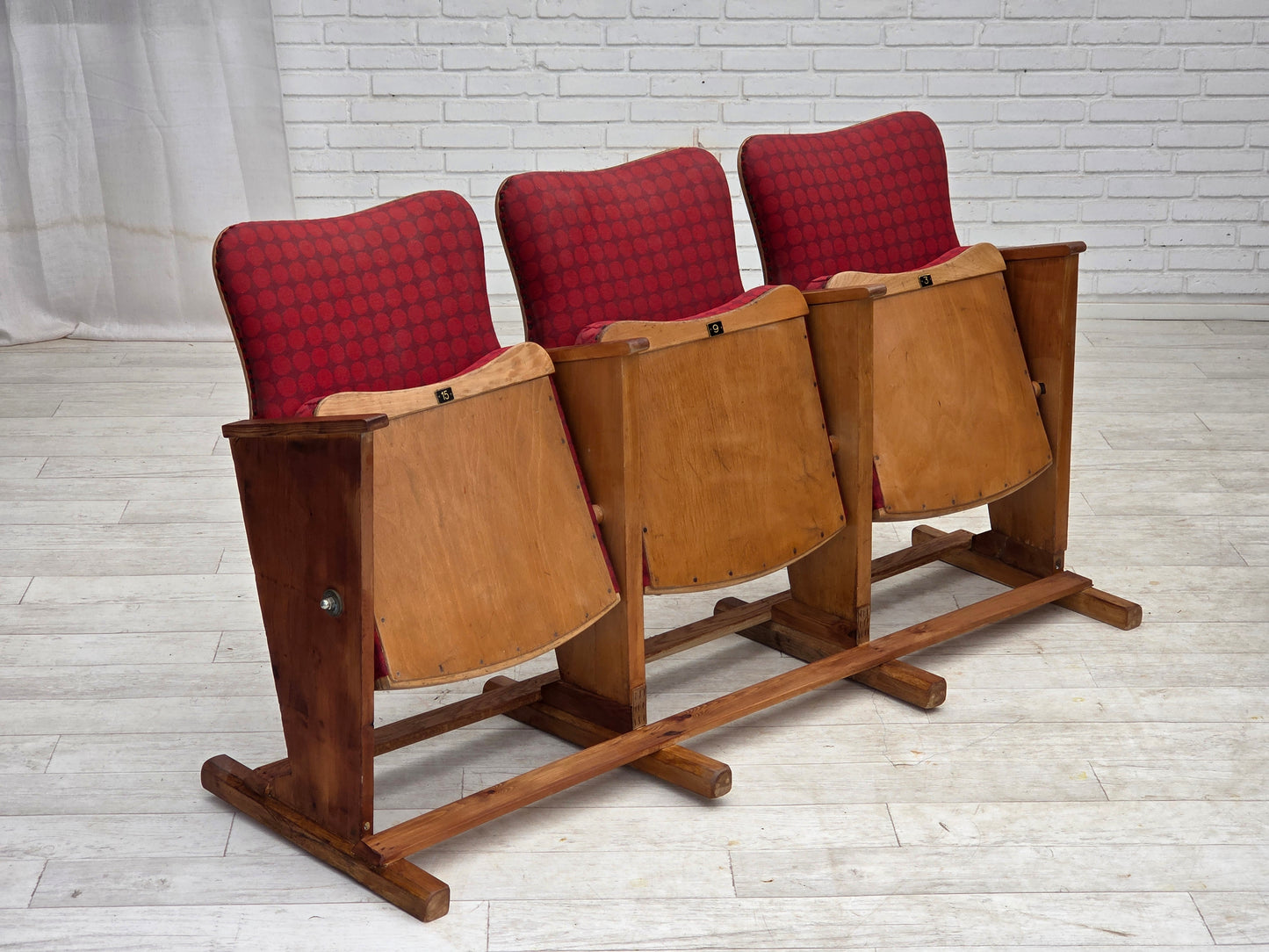 1960s, Danish cinema/theater armchairs, original condition.