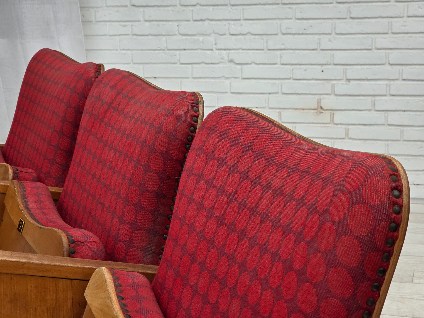 1960s, Danish cinema/theater armchairs, original condition.