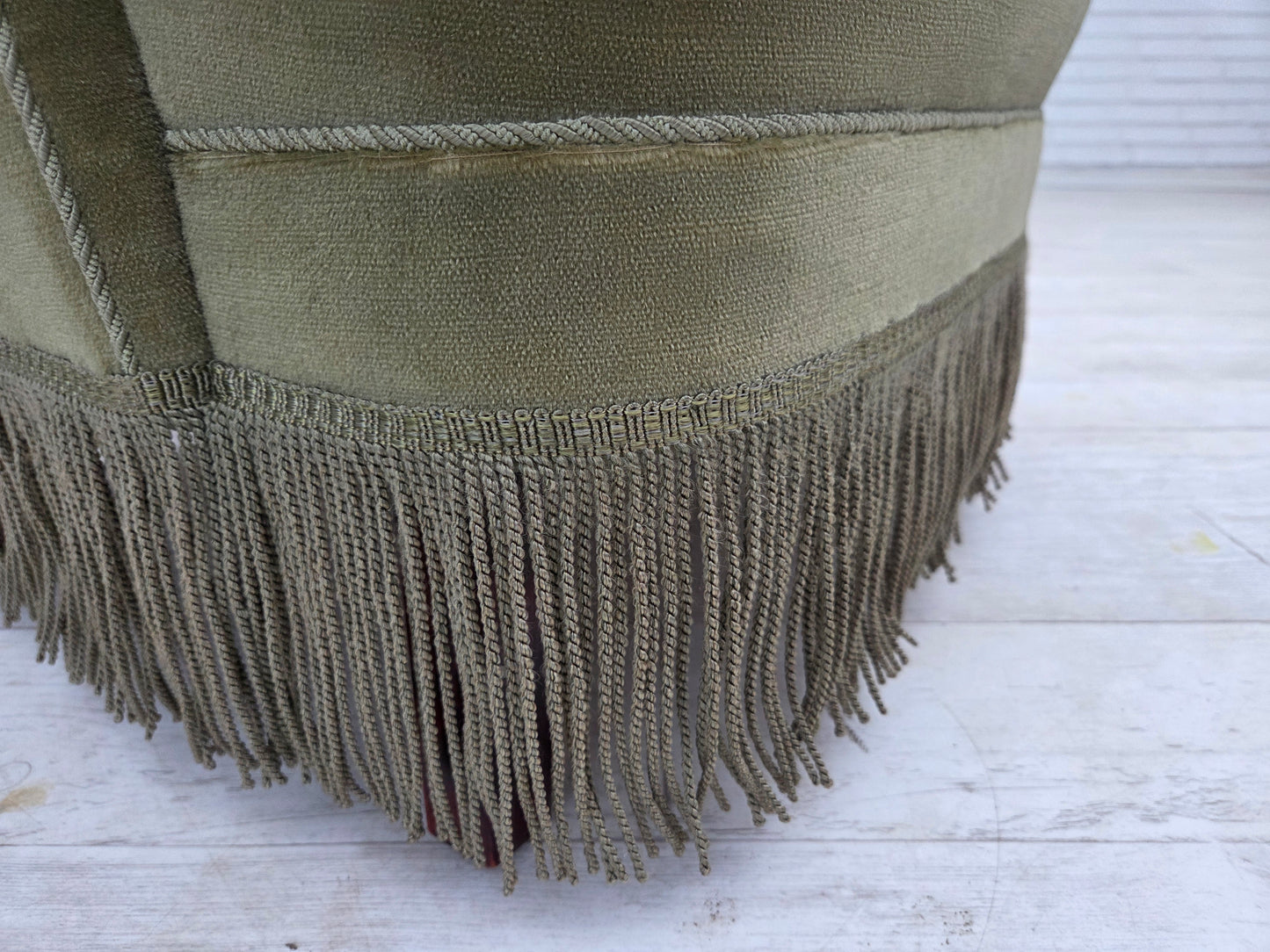 1970s, Danish highback armchair, green furniture velour.