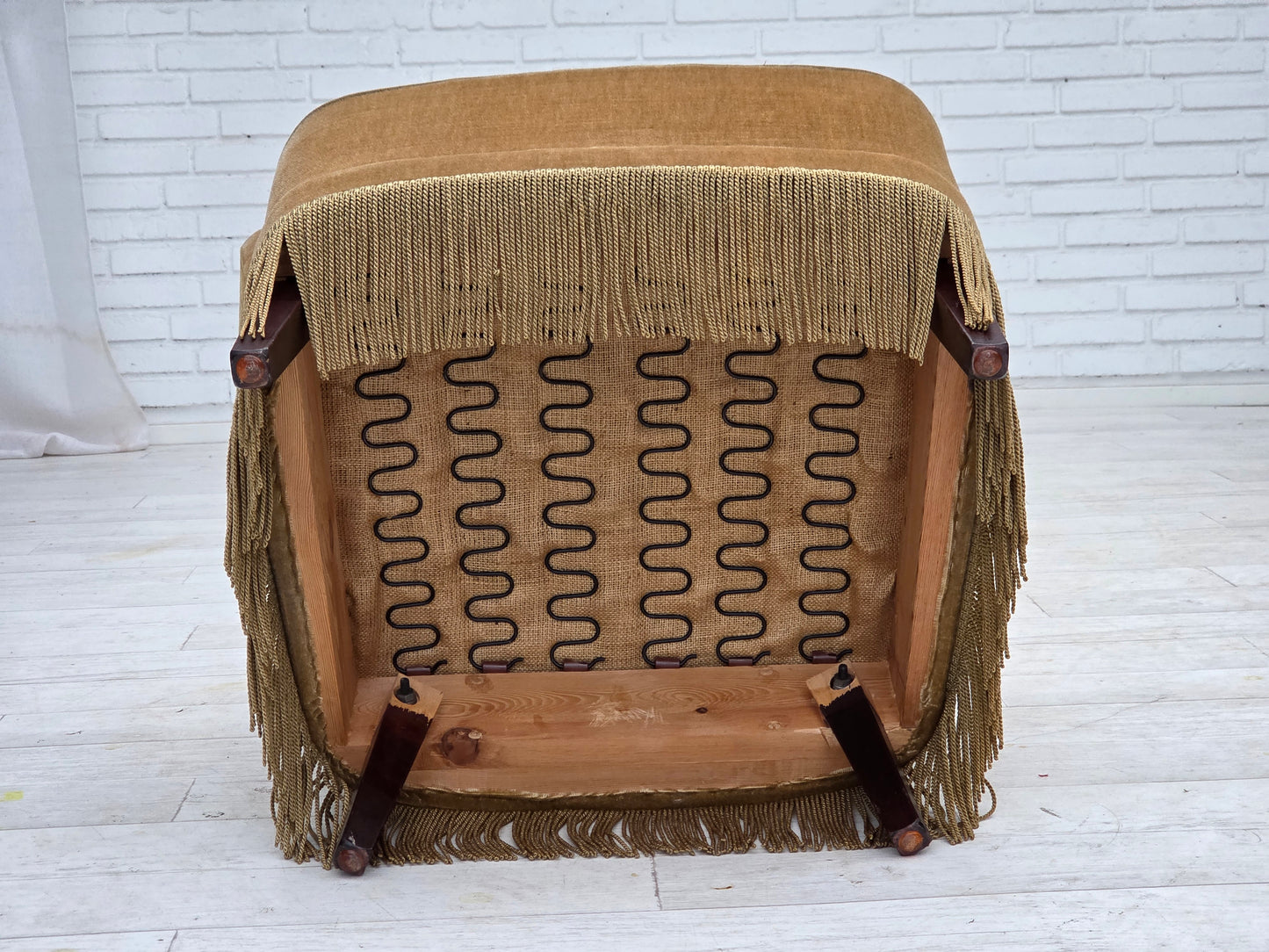 1970s, Danish armchair, light green furniture velour.