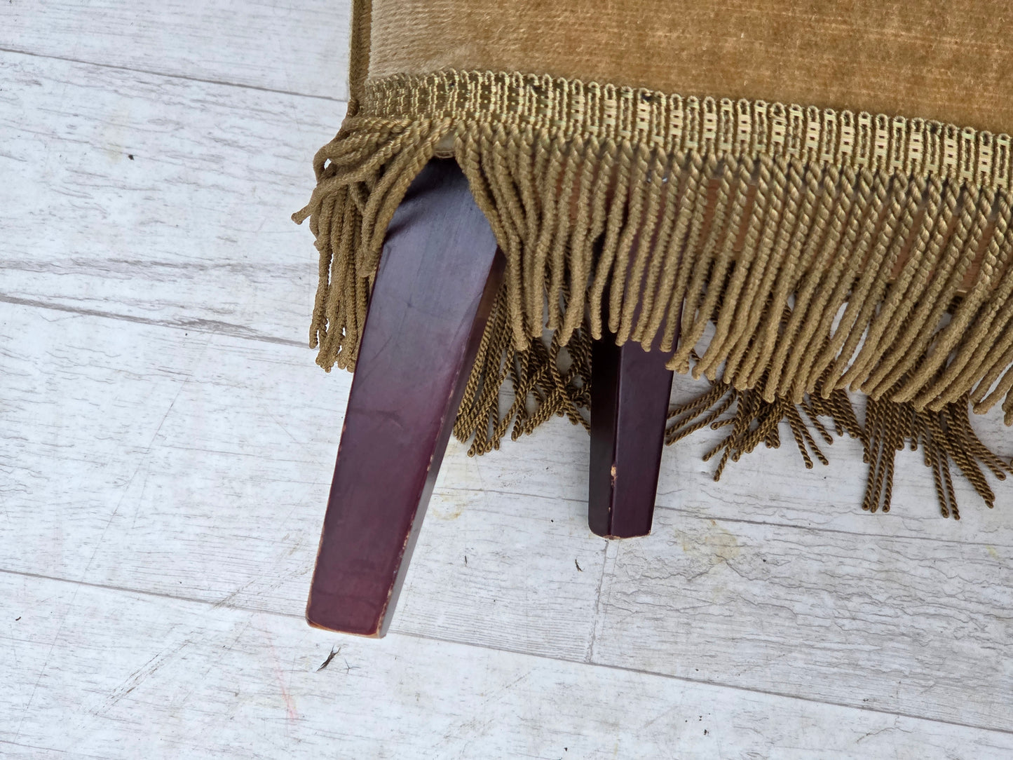 1970s, Danish 2-seater sofa, light green furniture velour.