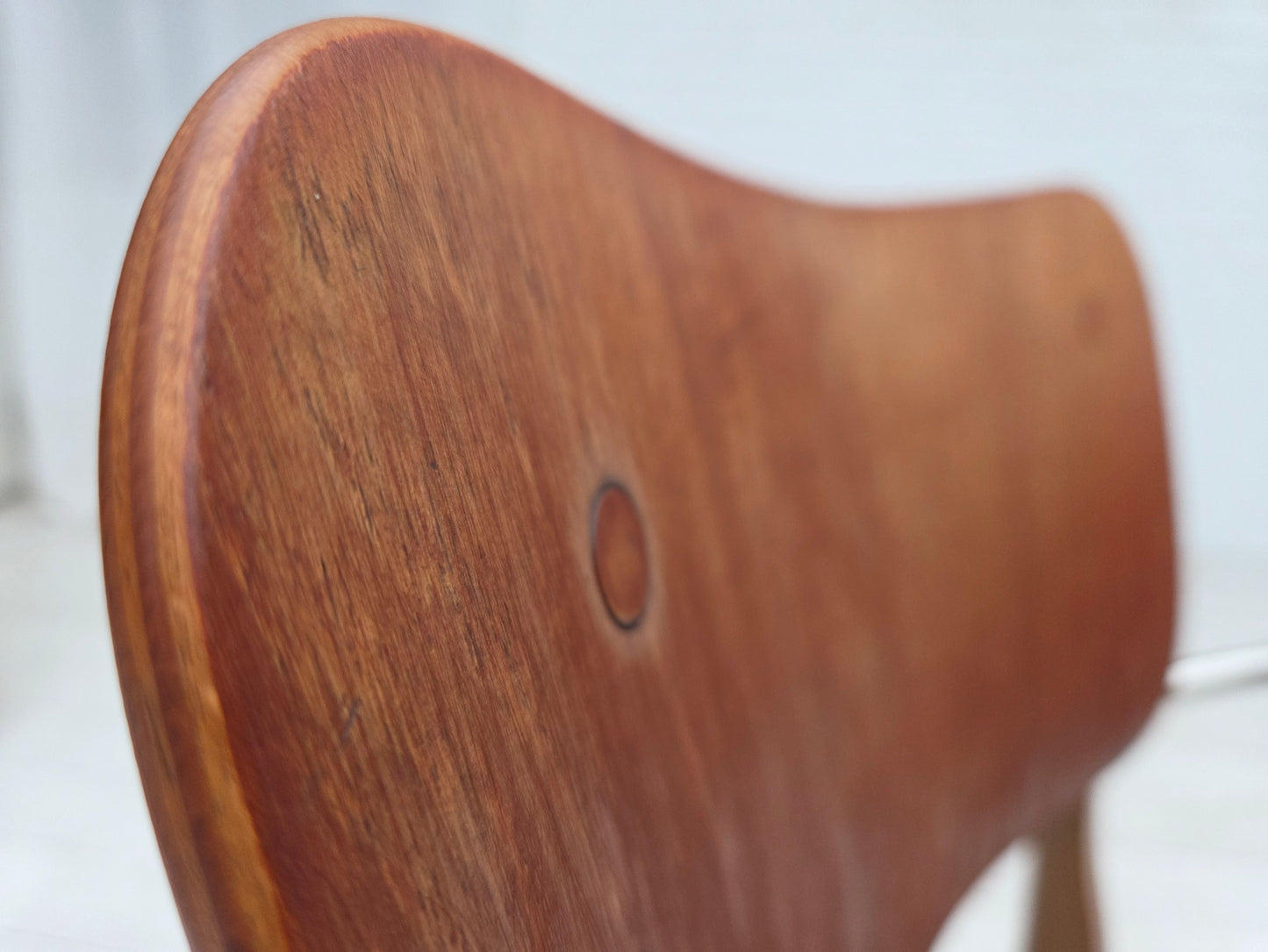 1960s, Danish armchair, furniture velour, teak wood armrests, chrome steel.