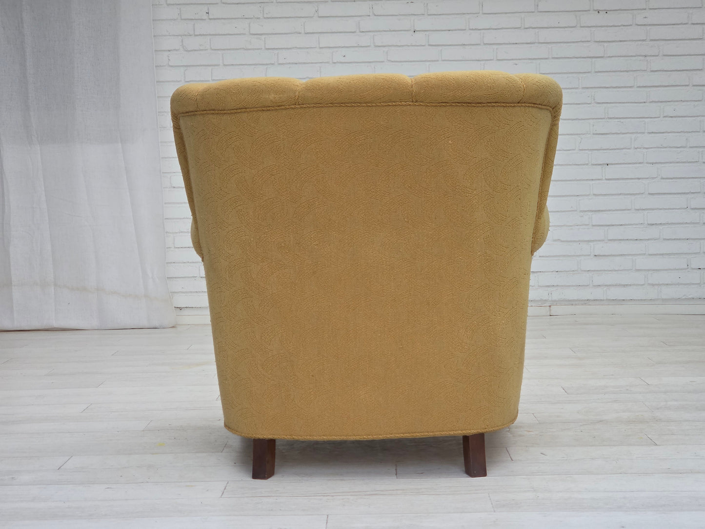 1960s, Danish relax chair, original light green furniture wool.