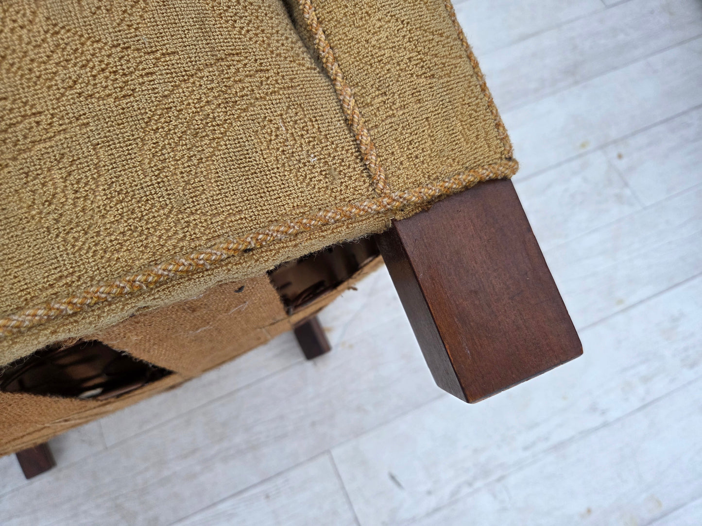 1960s, Danish relax chair, original light green furniture wool.