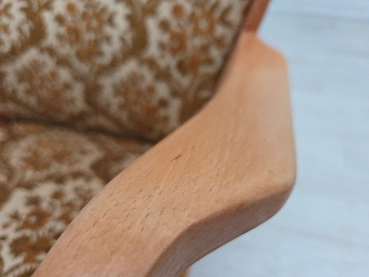 1960s, Danish design by Alfred Christensen, easy chair, model 177, furniture velour, renewed wood.