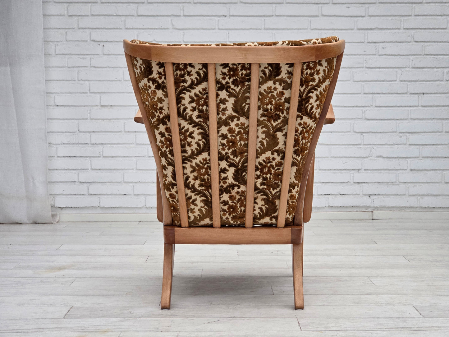 1960s, Danish design by Alfred Christensen, easy chair, model 177, furniture velour, renewed wood.