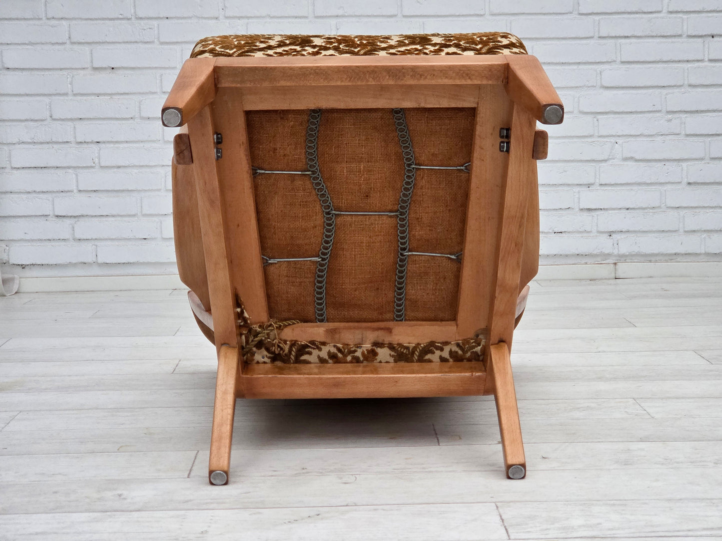 1960s, Danish design by Alfred Christensen, easy chair, model 177, furniture velour, renewed wood.