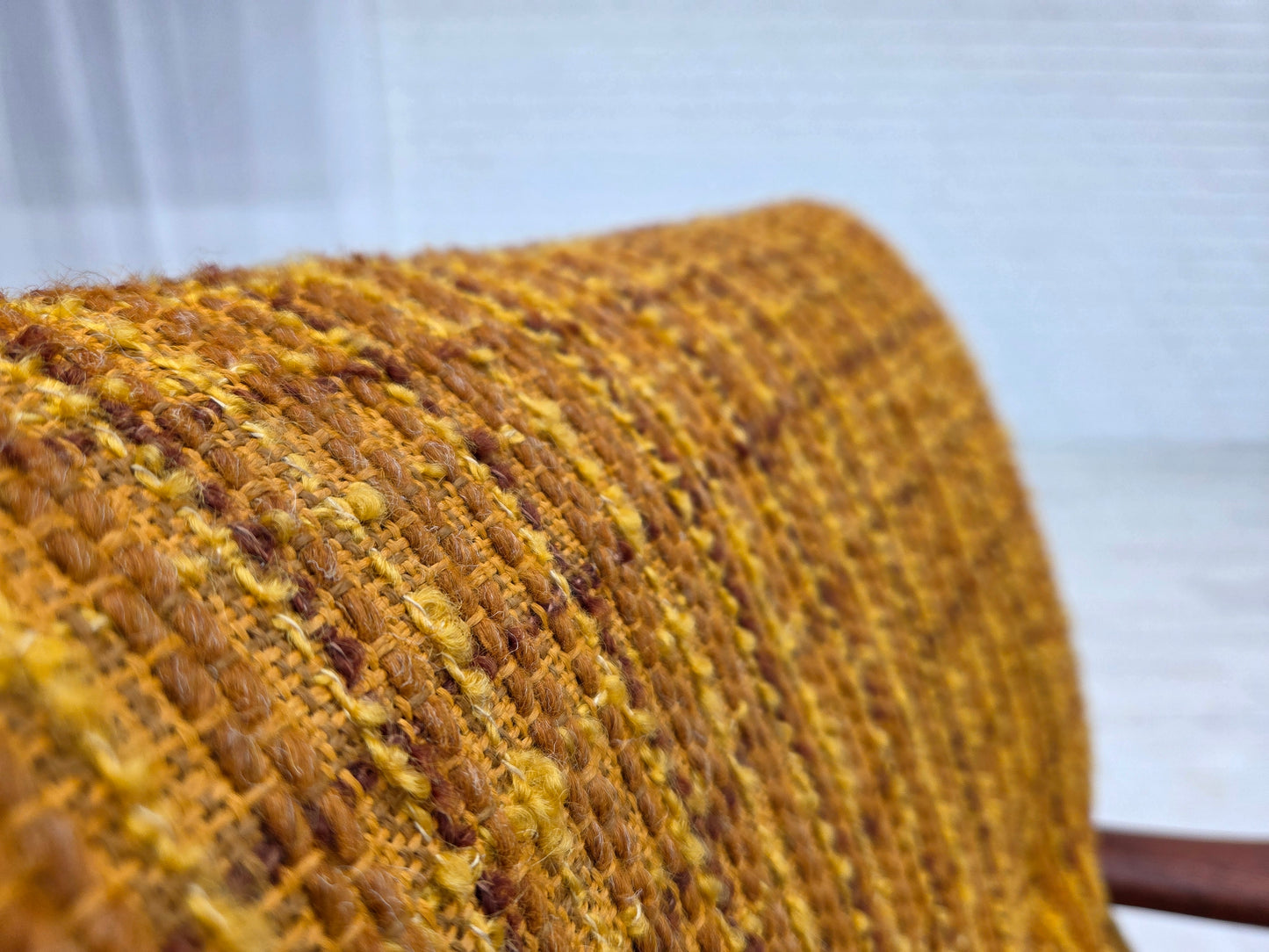 1960s, Danish armchair, furniture wool fabric, teak wood, oak wood.