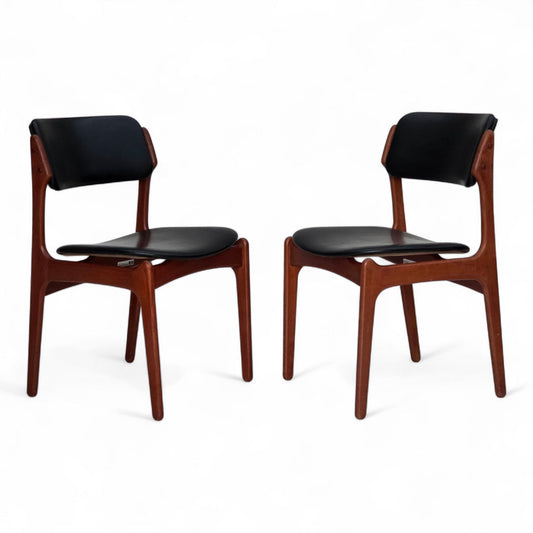 1960s, Danish design by Erik Buch, model 49, pair of chairs, teak wood.