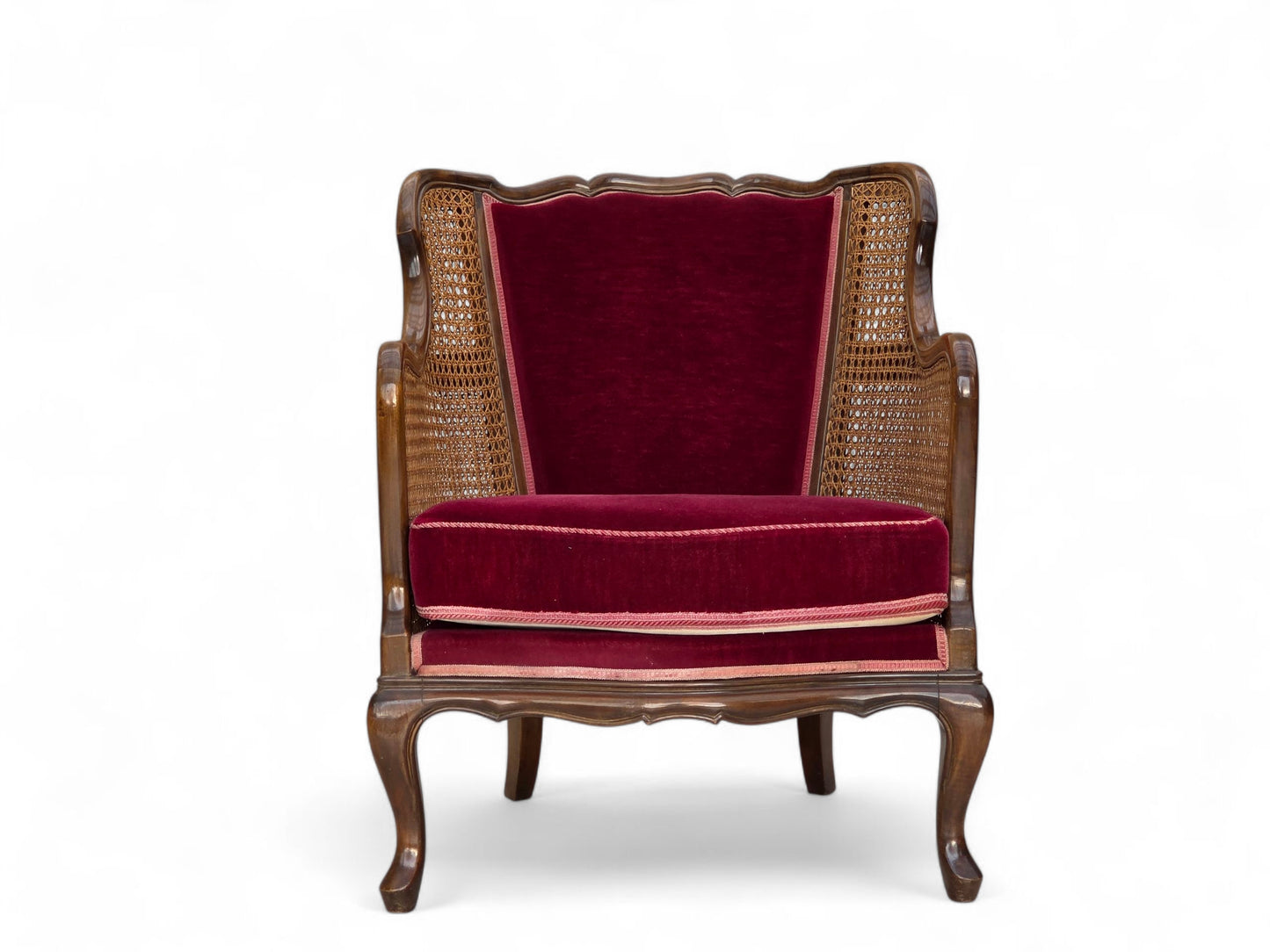 1950s, Danish armchair, furniture velour, ash wood, furniture mesh.
