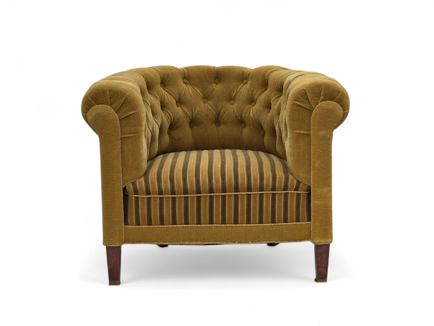 1950s, Danish relax chair, green furniture wool, ash wood.