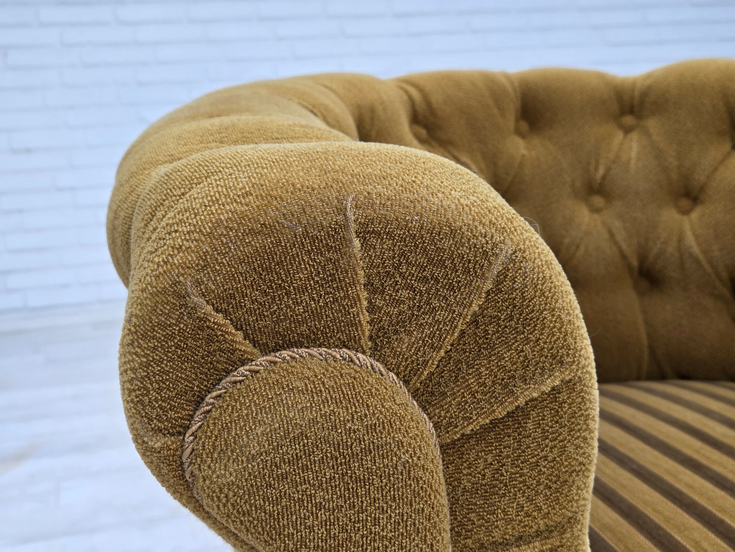 1950s, Danish relax chair, green furniture wool, ash wood.