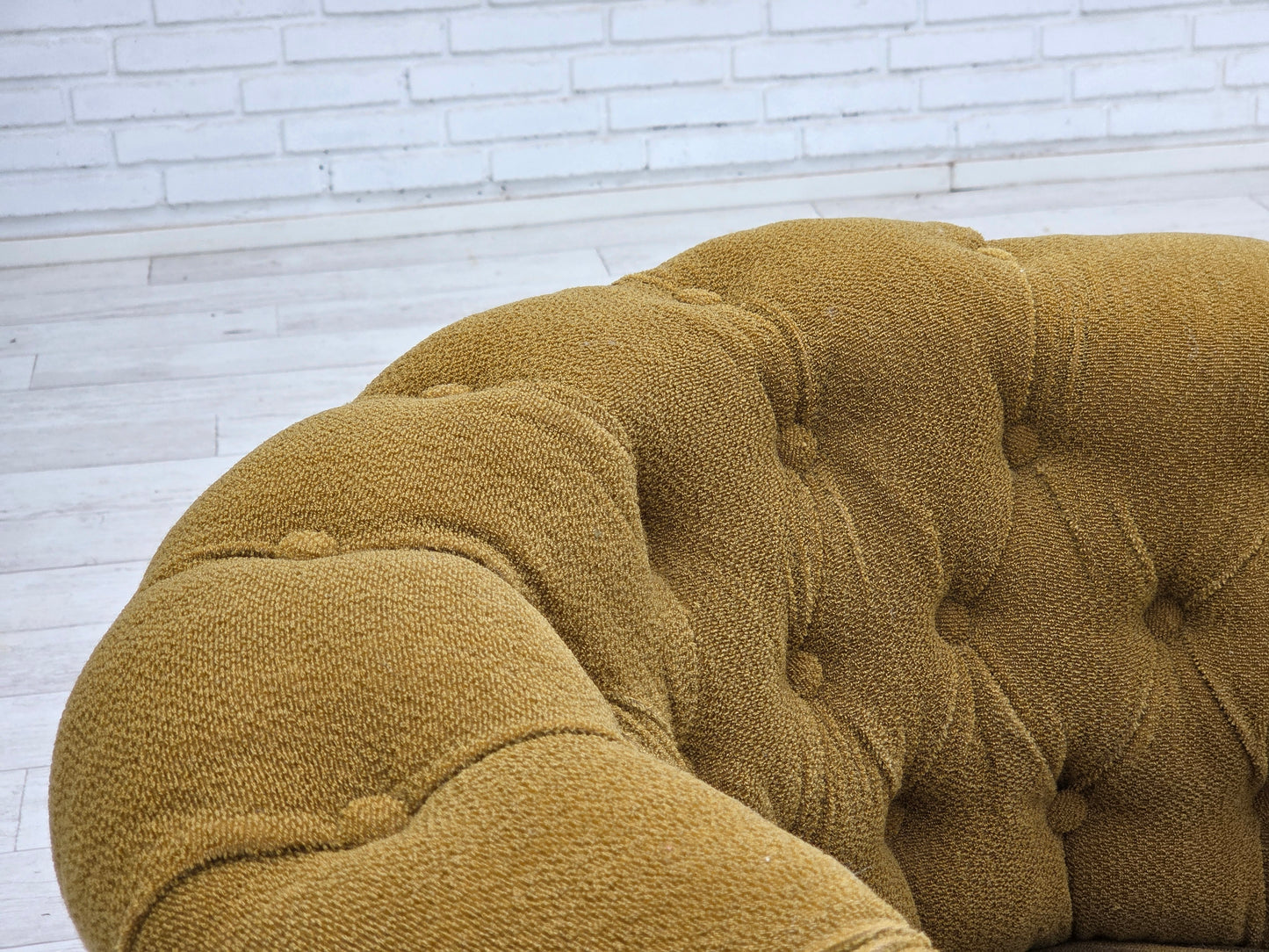 1950s, Danish relax chair, green furniture wool, ash wood.