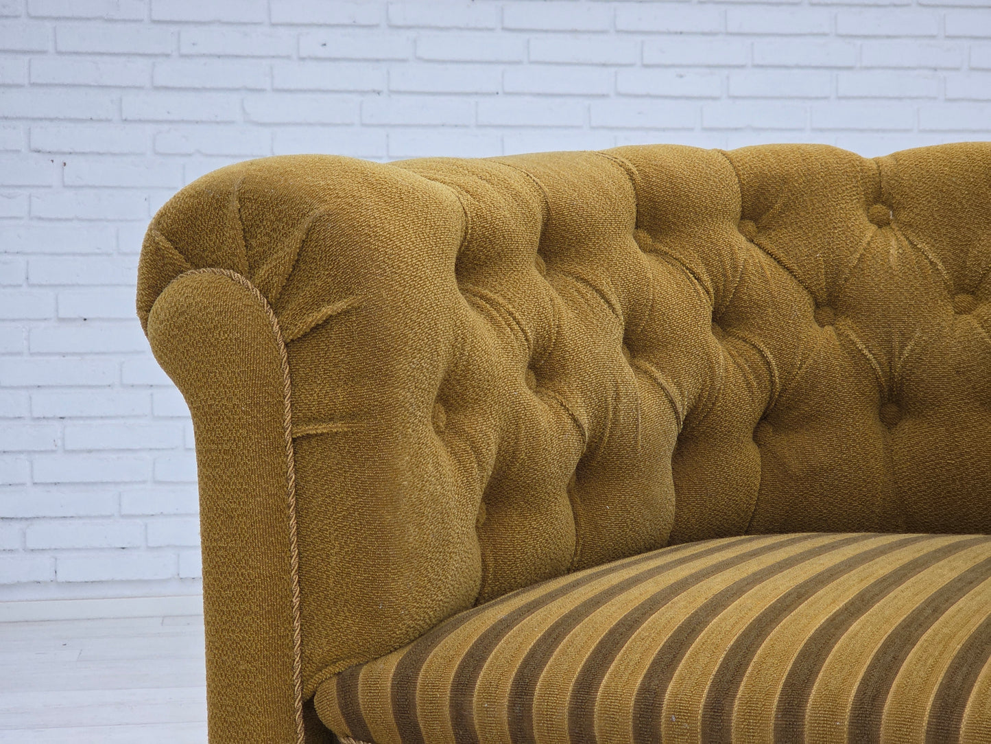 1950s, Danish relax chair, green furniture wool, ash wood.