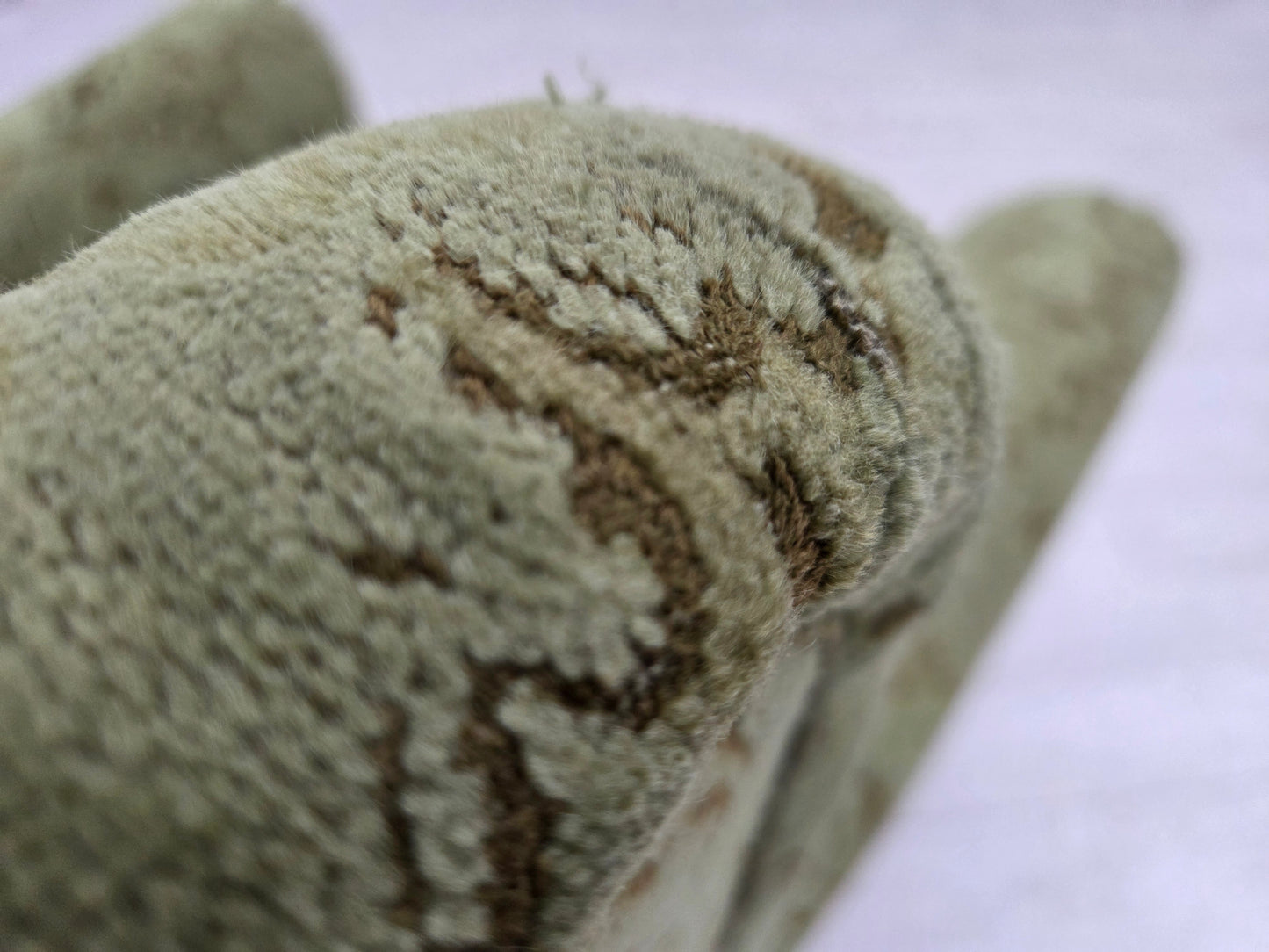 1950s, Danish relax armchair, green furniture velour, carved oak wood.