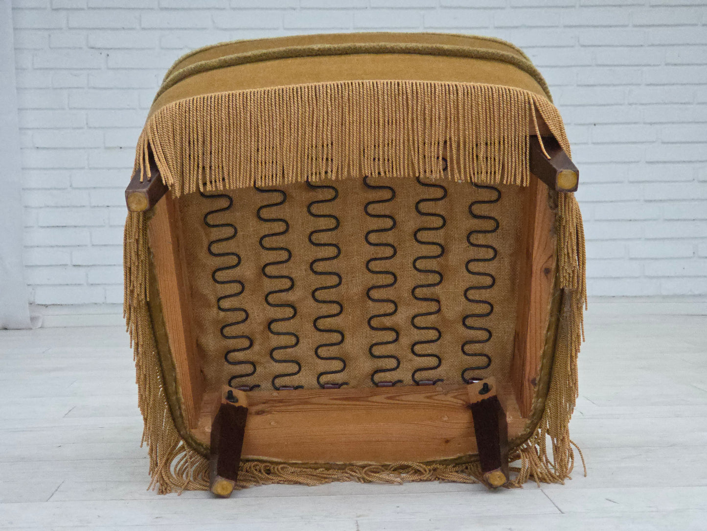 1970s, Danish armchair, original light green furniture velour.