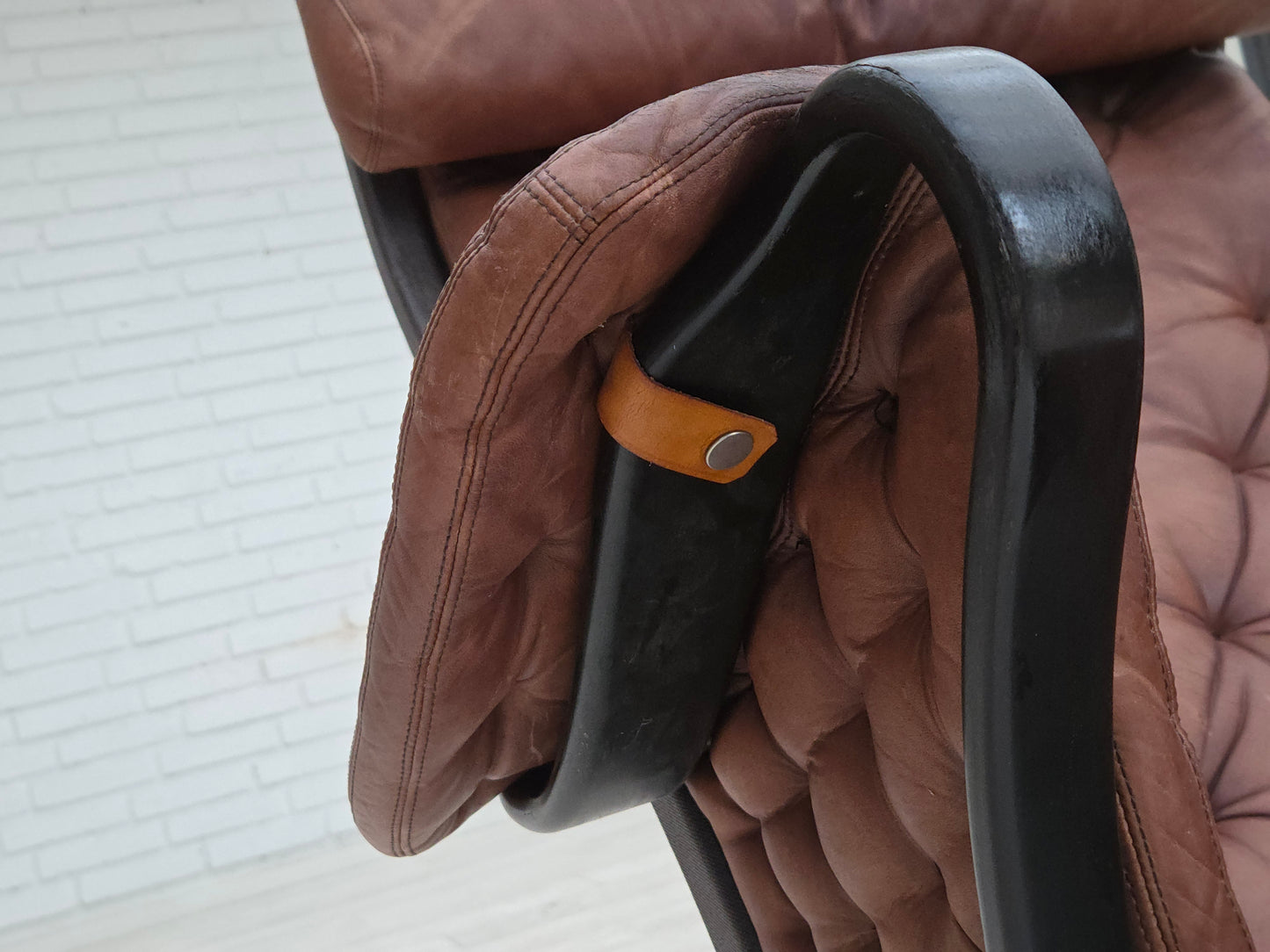 1970s, Swedish design by Bruno Mathsson, model "Pernilla",  furniture leather.