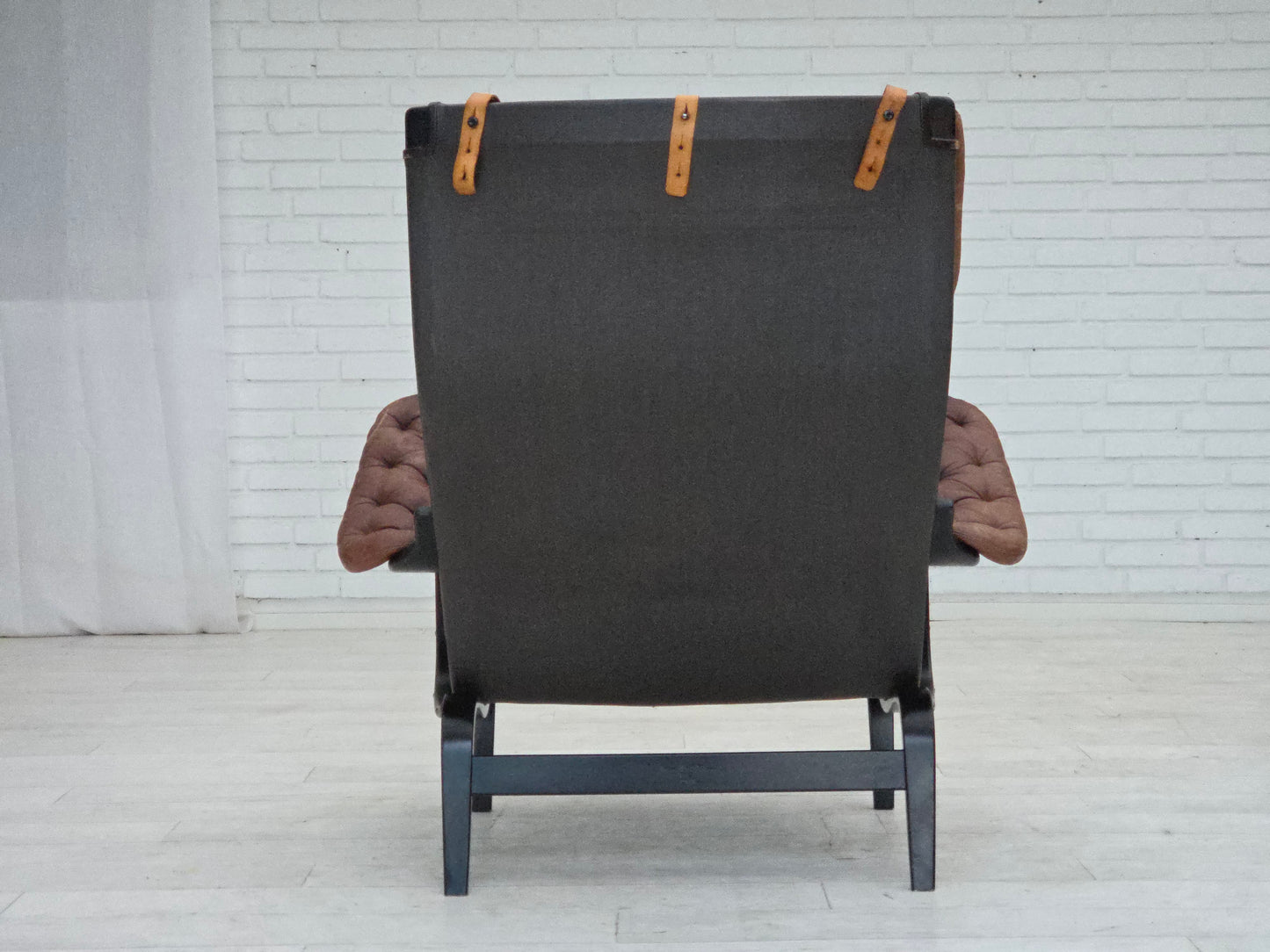1970s, Swedish design by Bruno Mathsson, model "Pernilla",  furniture leather.