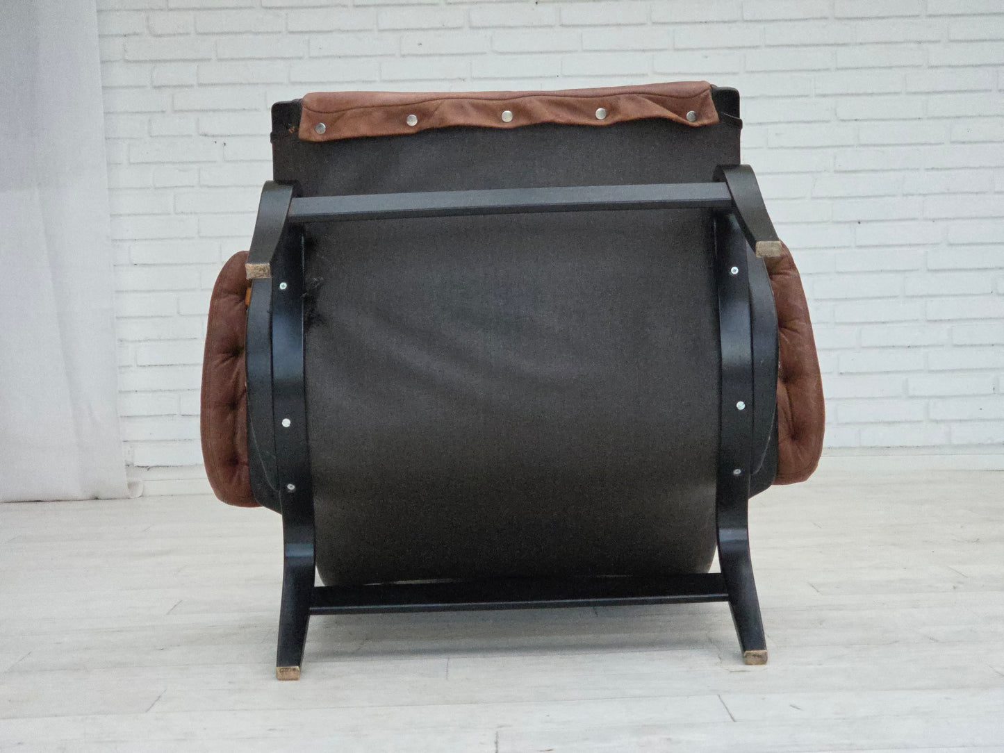 1970s, Swedish design by Bruno Mathsson, model "Pernilla",  furniture leather.