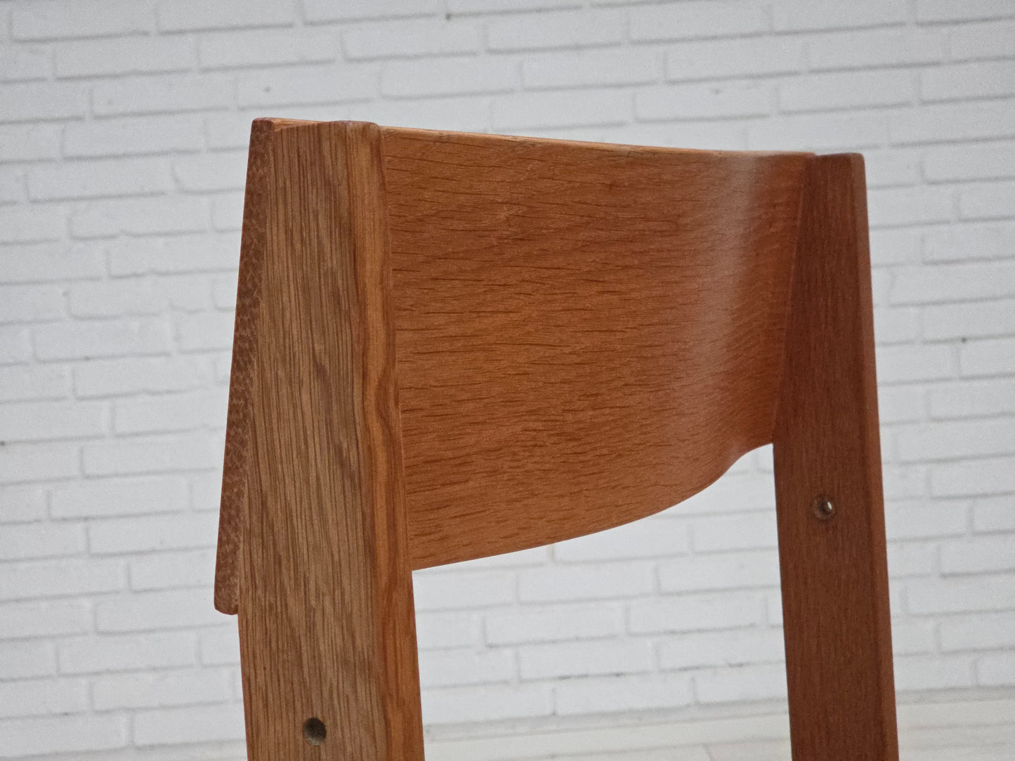 1970s, Danish design by Børge Mogensen, set of 3 church chairs, leather, oak wood.