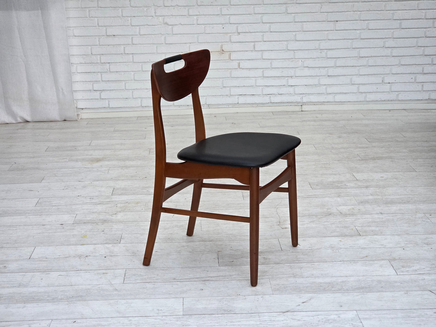 1960s, Danish design, set of 4 reupholstered dining chairs.