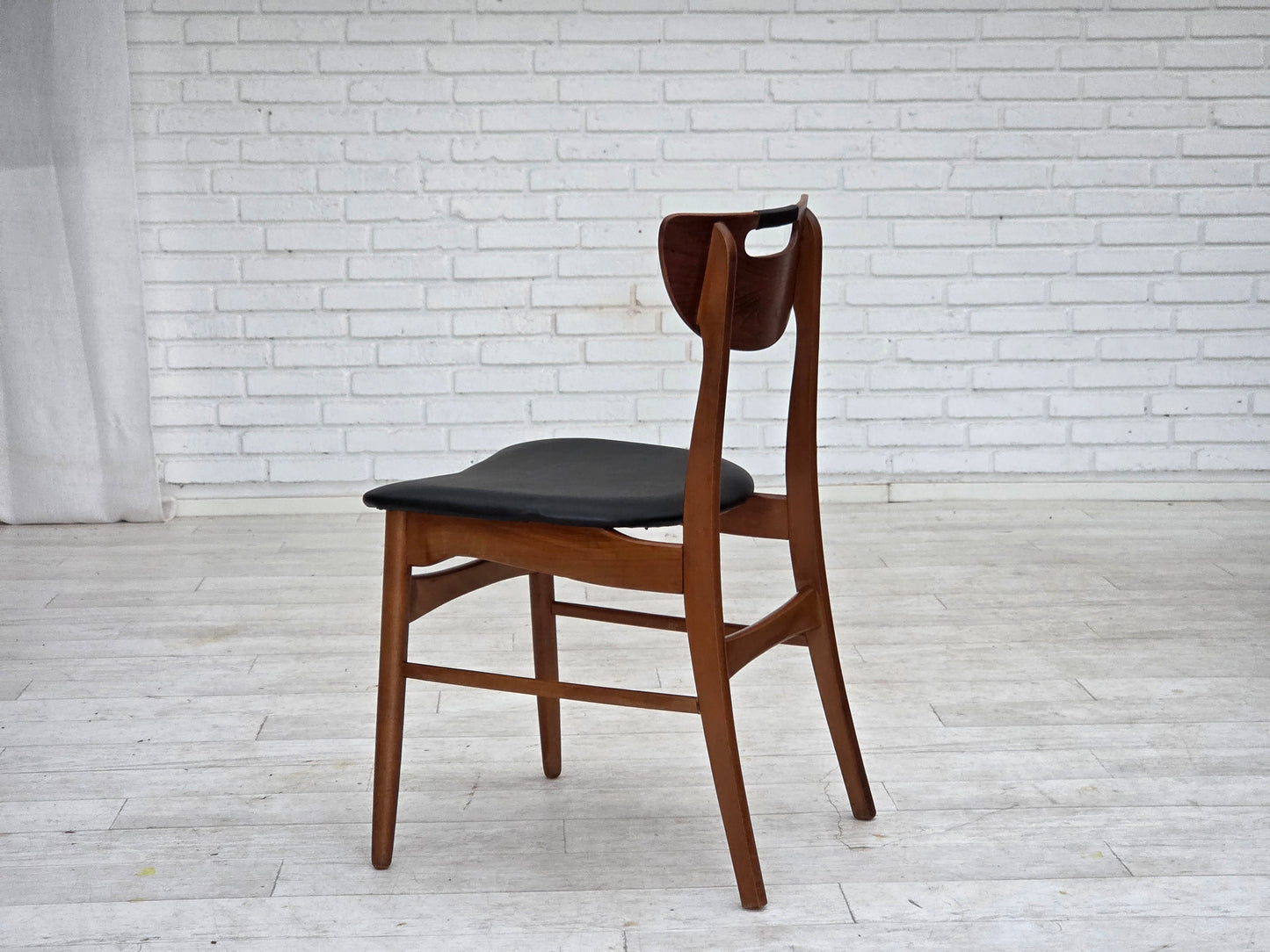 1960s, Danish design, set of 4 reupholstered dining chairs.
