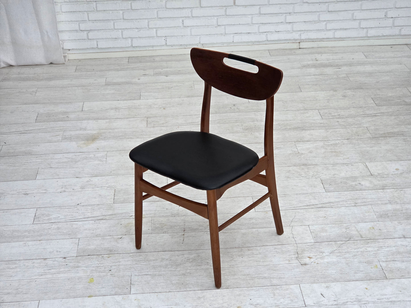 1960s, Danish design, set of 4 reupholstered dining chairs.