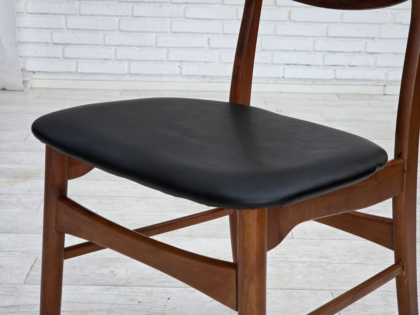 1960s, Danish design, set of 4 reupholstered dining chairs.