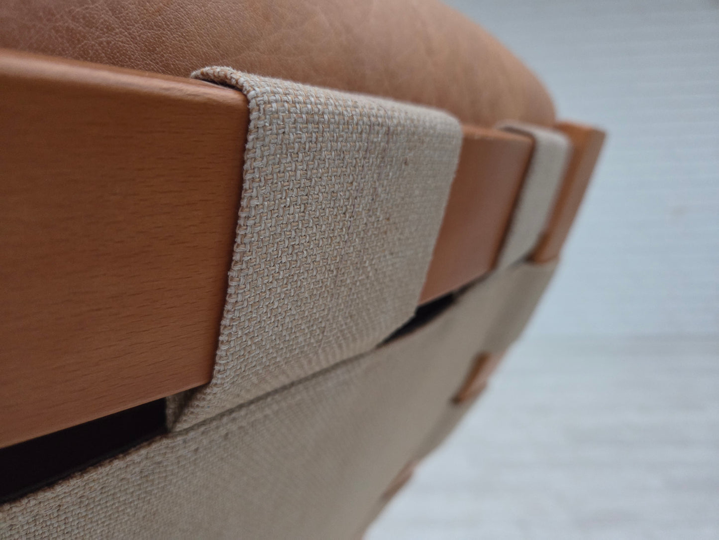 1970s, Norwegian armchair, model "Kengu", furniture leather.