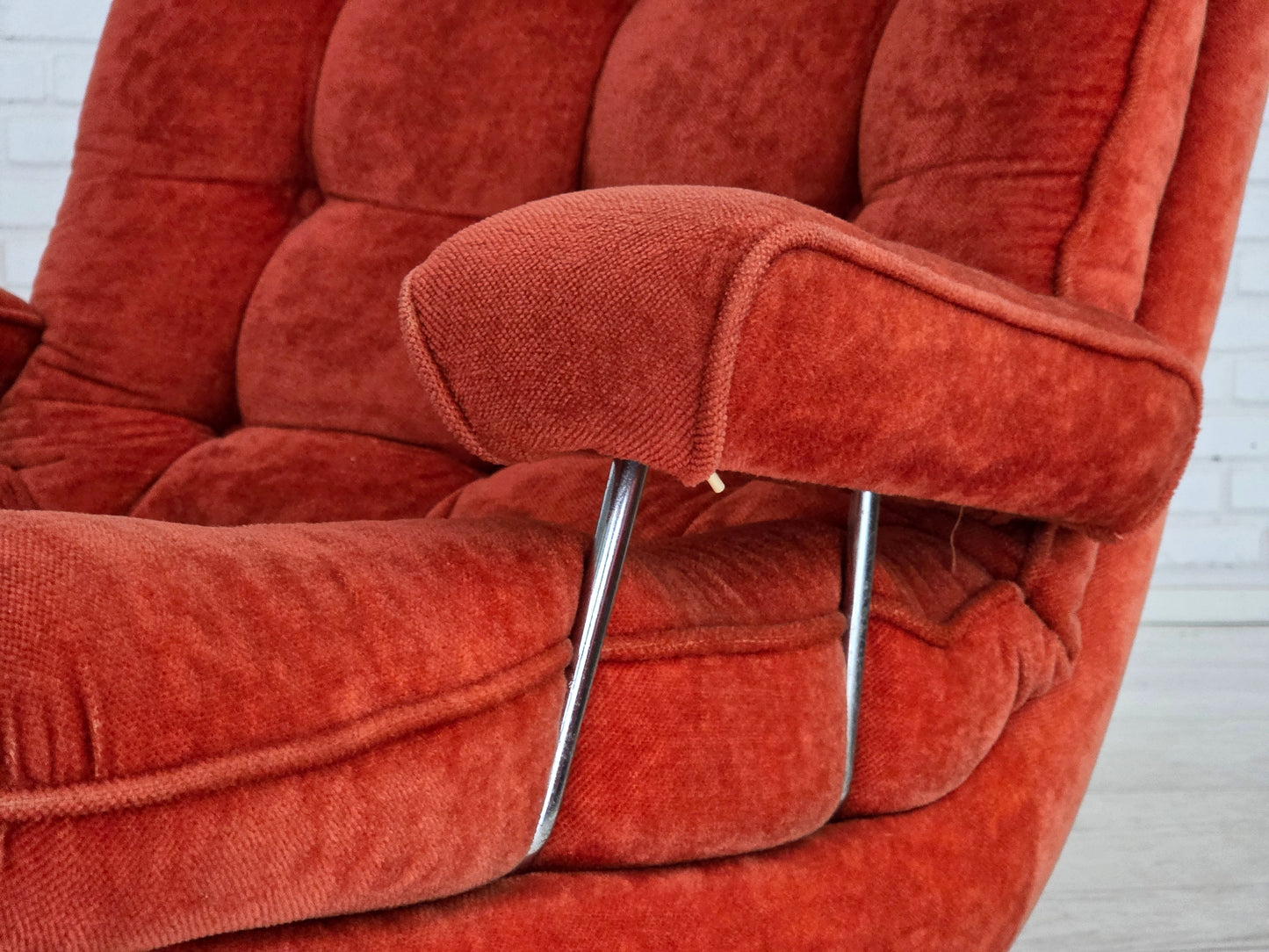 1970s, Swedish swivel armchair by Ulferts Sweden, furniture velour.