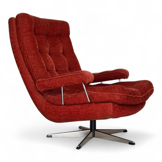 1970s, Swedish swivel armchair by Ulferts Sweden, furniture velour.