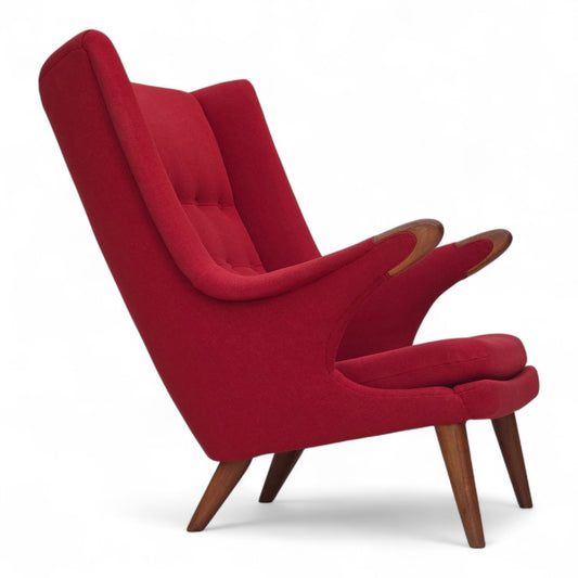 1970s, Danish design by Bent Møller Jepsen, "Teddy" chair, furniture wool, teak wood.
