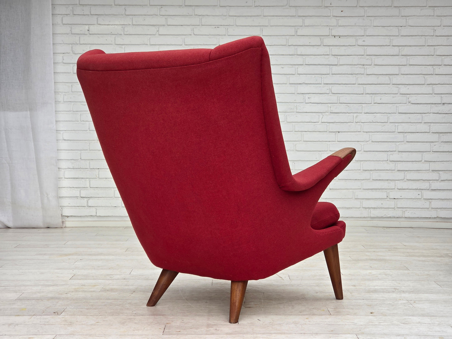 1970s, Danish design by Bent Møller Jepsen, "Teddy" chair, furniture wool, teak wood.