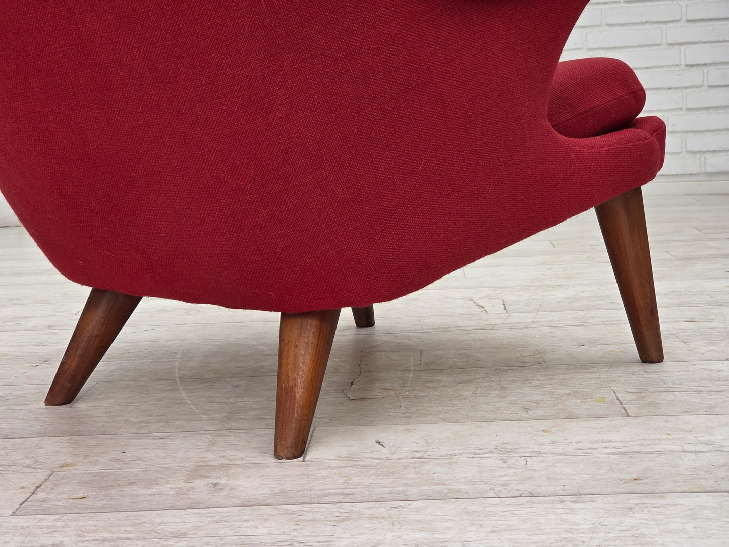 1970s, Danish design by Bent Møller Jepsen, "Teddy" chair, furniture wool, teak wood.
