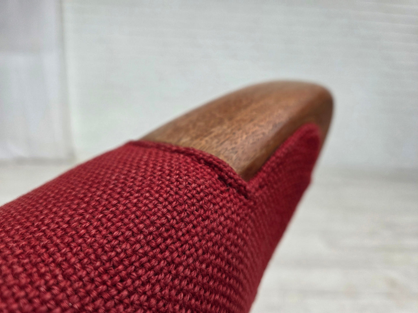 1970s, Danish design by Bent Møller Jepsen, "Teddy" chair, furniture wool, teak wood.