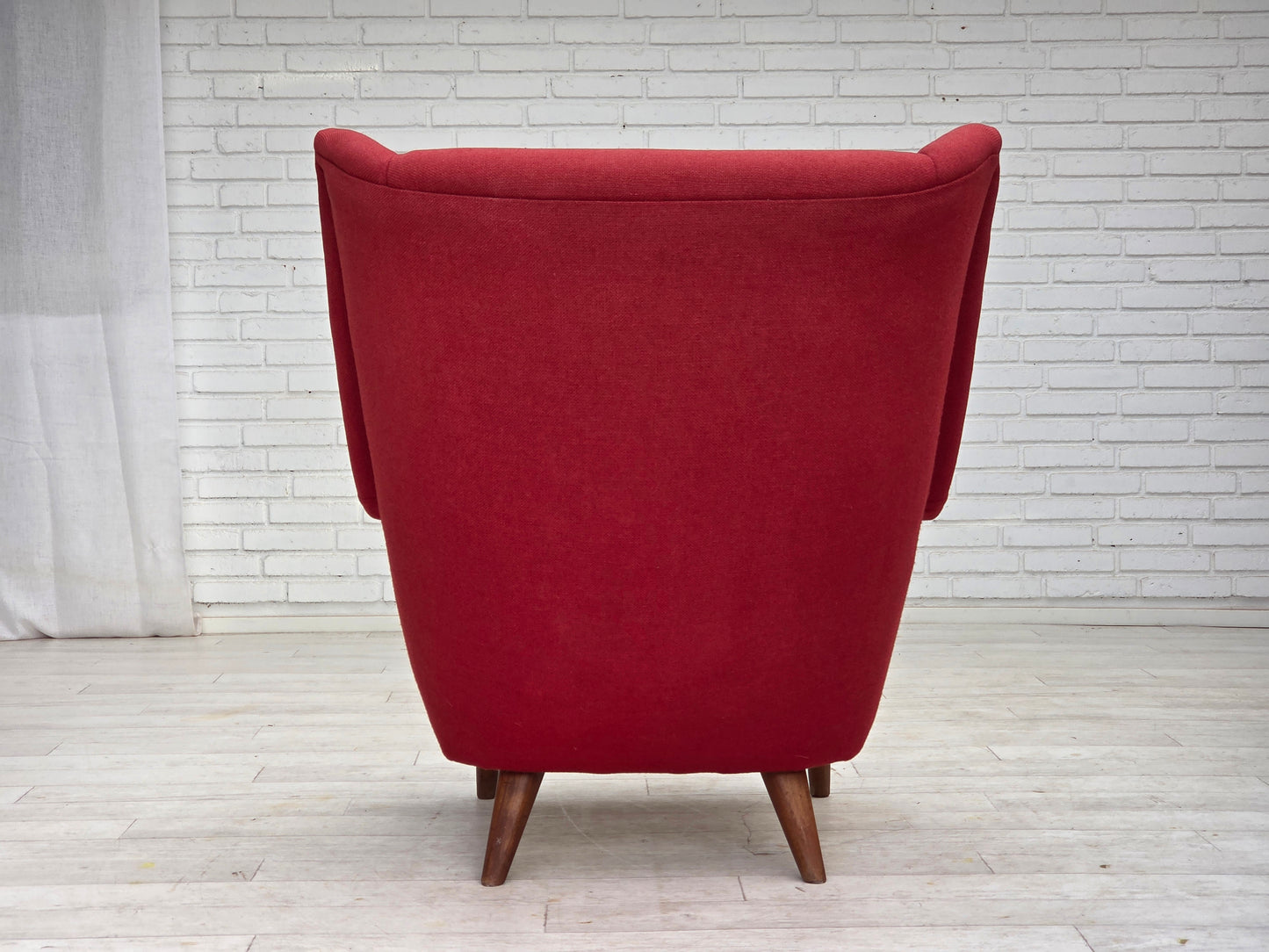 1970s, Danish design by Bent Møller Jepsen, "Teddy" chair, furniture wool, teak wood.